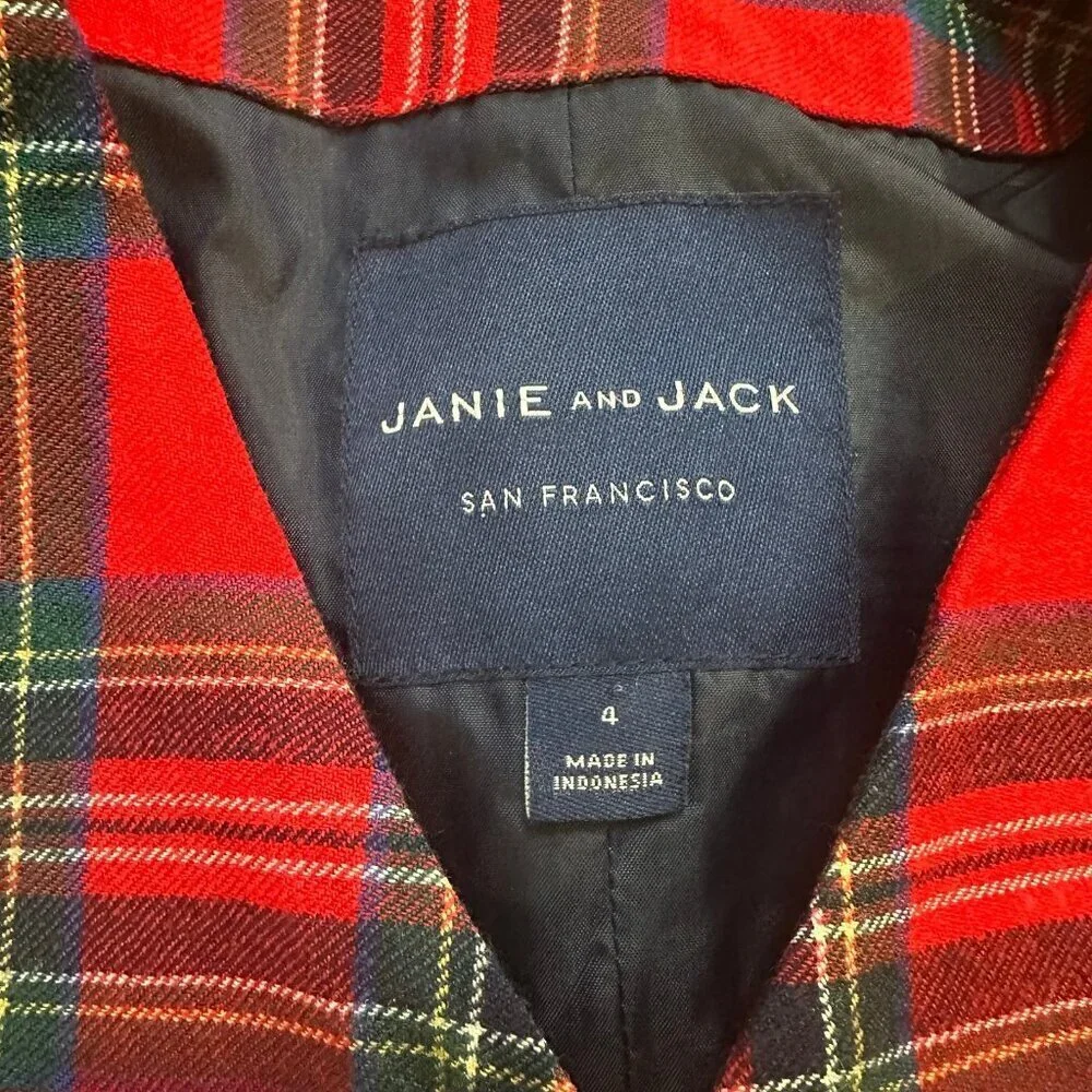 Janie and Jack plaid wool flannel Vest